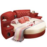 Royal style wooden bedroom furniture round bed