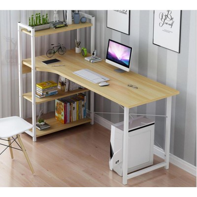 MDF board computer table modern design for home style laptop table with book shelf