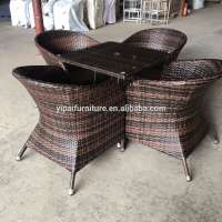 Outdoor rattan woven table and chair leisure garden furniture a table four chair square table