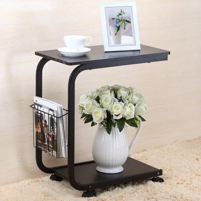 Black Portable Computer Desk Reading Side Tables Storage Coffee Table