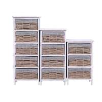 Wooden Storage Cabinet with Storage Basket